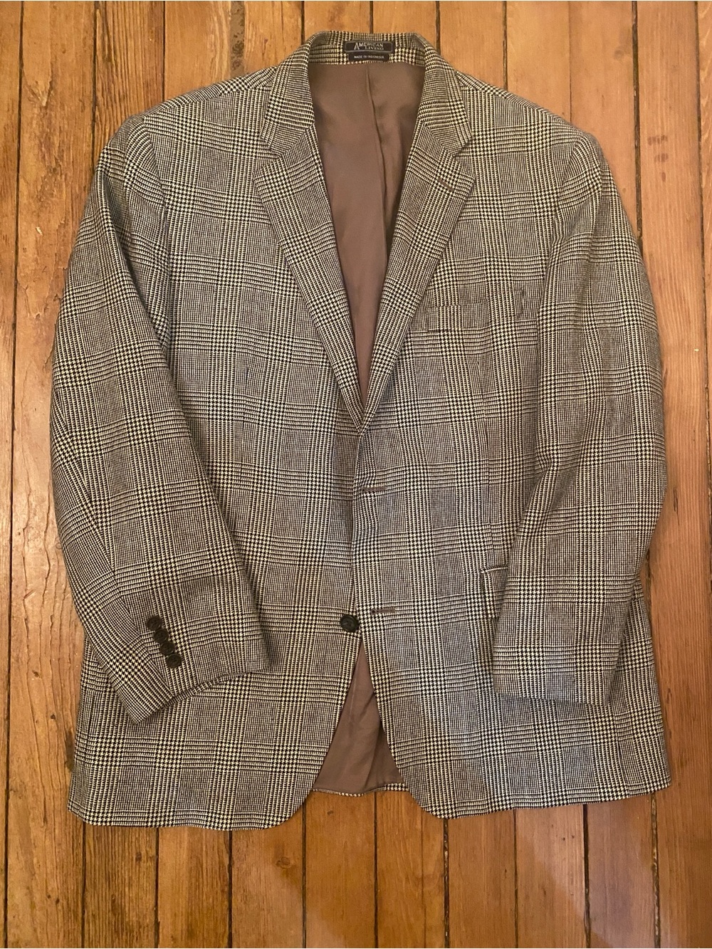 Silk and Wool Men's Glen Plaid Blazer - 44R